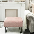 thumbnail image 4 of Pink Blush Jacquard Ottoman Entryway , 19"x12.5"x17"H  Soft Decorative Vanity Makeup Stool with Legs Foot Rest Stool for Bedroom Bathroom End of Bed Living Room Couch Home Décor, 4 of 17