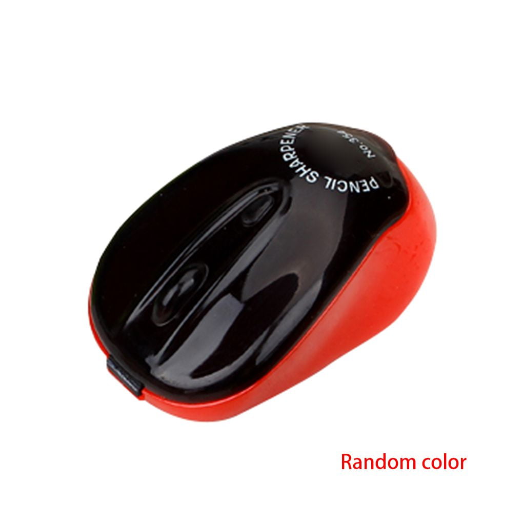 Plastic Mouse Shape Pencil Sharpener Lovely Hand Rotating Cutter Gift for Children Random Color