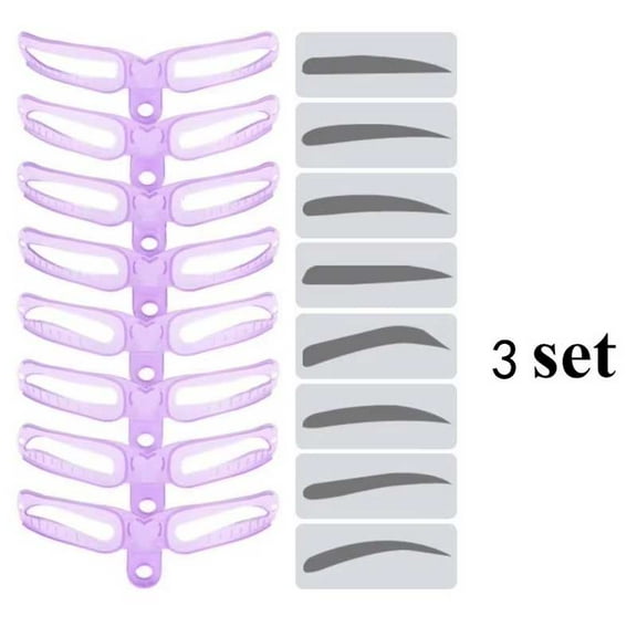 8 In 1 Reusable Eyebrow Stencil Beauty Makeup Brow Stamp Template Eyebrows Shape Set Eye Brow Makeup Tools and Accessories