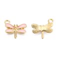 thumbnail image 1 of Light Gold Plated Alloy Charms with Enamel Dragonfly Pearl Pink 14.5x15.5x3mm Hole: 1.8mm, 1 of 2