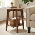 thumbnail image 5 of LEDREM Compact Two-Tier Round Accent Table, Tapered-Leg Side Table with Curved Accents, Holds 198lb, Quick Assembly, Space-Saving Small Sofa Table, 5 of 10