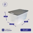 thumbnail image 4 of Open Box Homz 64 Qt Latching Large Clear Plastic Container Bin w/ Gray Lid, 4 of 9
