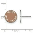 thumbnail image 2 of White Sterling Silver Earring Cafe Au Lait Blue Women'S Greek Sigma Delta Tau 12 mm, 2 of 2