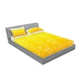 thumbnail image 2 of Ambesonne Abstract Fitted Sheet & Pillow Sham Set, Bubbles Beer Macro, Full, Yellow White, 2 of 2