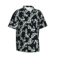 thumbnail image 3 of Xecao Flower print Hawaiian shirt - a stylish short-sleeve button-down for men, perfect for casual beach and tropical outings., 3 of 9