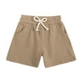 thumbnail image 2 of Kogui Shorts Cargo pour Bébés Garçons Shorts pour Garçons Coupe Extensible devant Plat Shorts d'Uniforme de Golf pour Garçons Style Classique à Enfiler 3t 4t (Brun, 3-4 Ans), 2 of 4