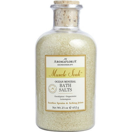 Lemon Bath Cubes - MUSCLE SOAK by Aromafloria - OCEAN MINERAL BATH SALTS 23 OZ EUCALYPTUS, PEPPERMINT, AND LEMONGRASS - UNISEX