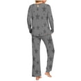 thumbnail image 2 of Censtreet Women's Pajama Set, 2 Piece Lounge Outfits Button-Down Sleepwear Long Sleeve With Pockets Ladies Pjs, 2 of 7