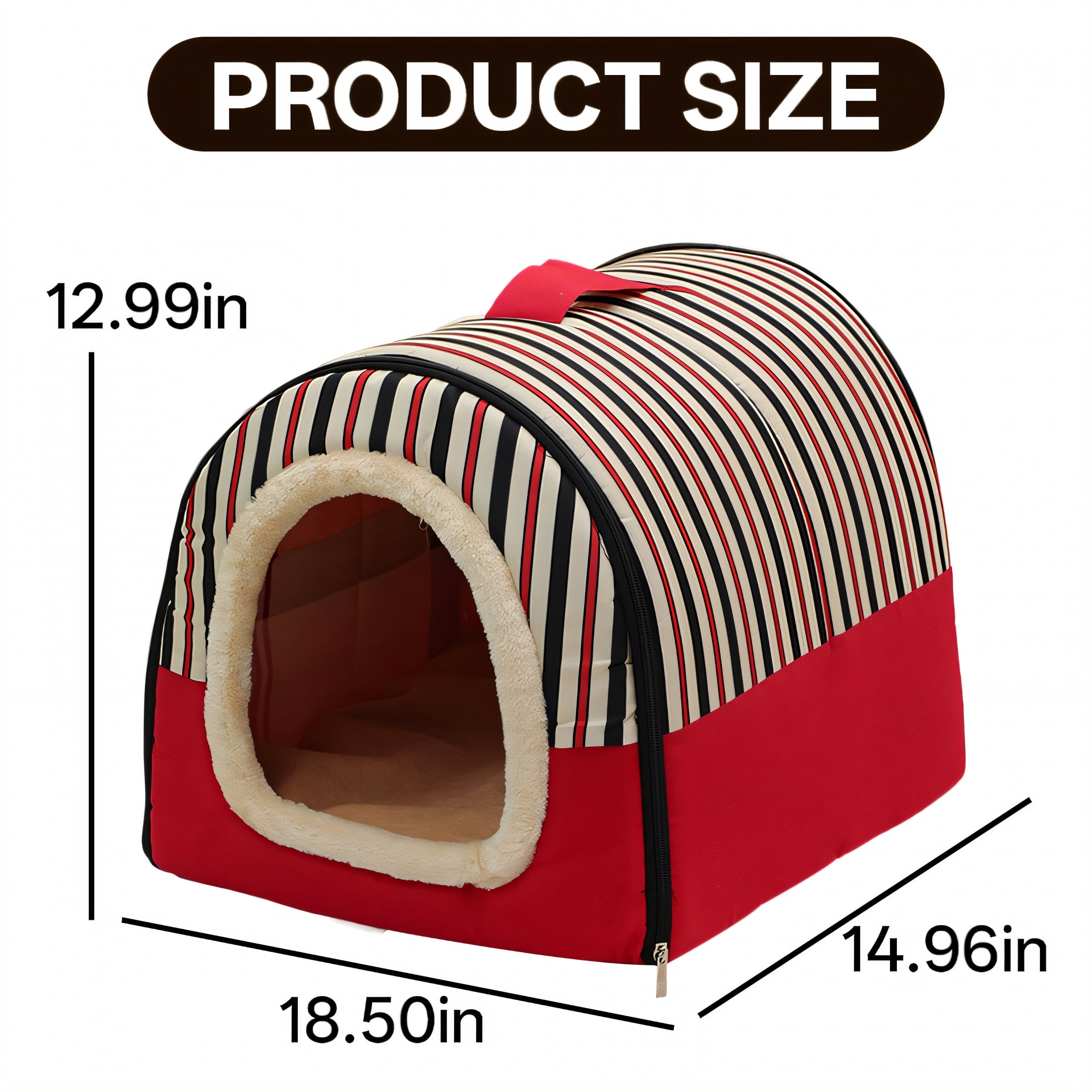 AUQ Dog Beds & Furniture,3D Transformable Bed Mat Comfort Dog Bed,Suitable for Both Cats and Dogs Dog Bed Washable,Red,M