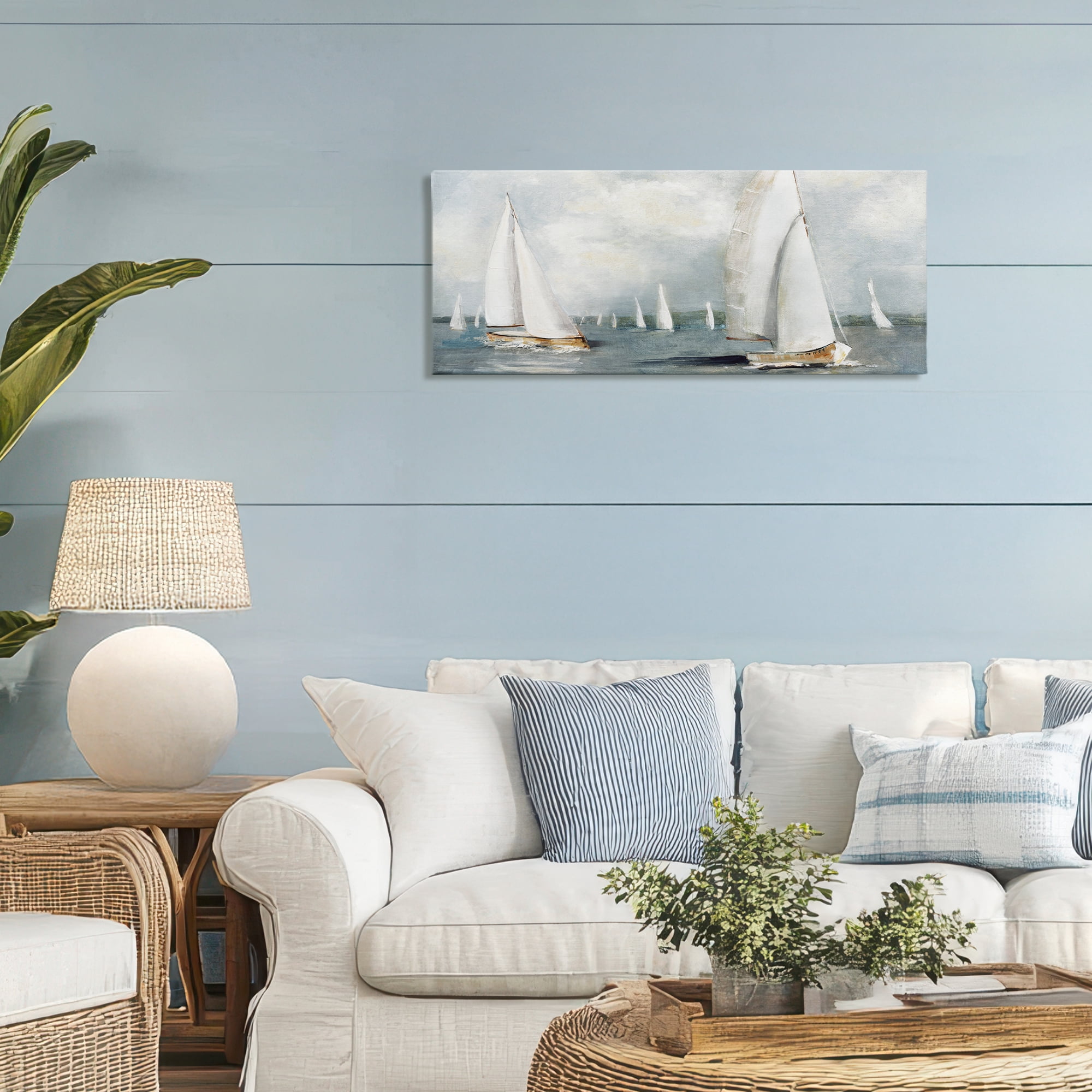 Stupell Industries Windy Sailboat Fleet Canvas Wall Art, design by Sally Swatland