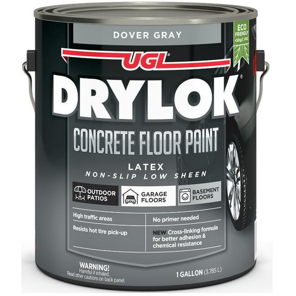 Concrete Floor Latex Paint - Dover Gray, 3.78 L