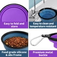thumbnail image 3 of Collapsible Dog Bowls-2 Pack Large Size for Large/Medium Dogs, Pet Travel Water Bowl, Dogs Cat Portable Water Bowl, Dog Pet Feeding Watering Dish Outdoor Hiking Parking Traveling with 2 Carabiners, 3 of 14