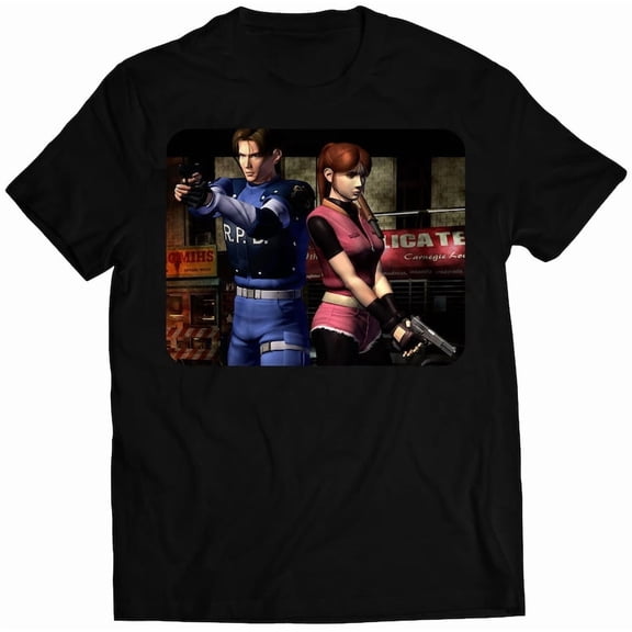 Original Leon & Claire Residence Evil 2 Biohazard Premium Unisex T-shirt (vectorized Design)