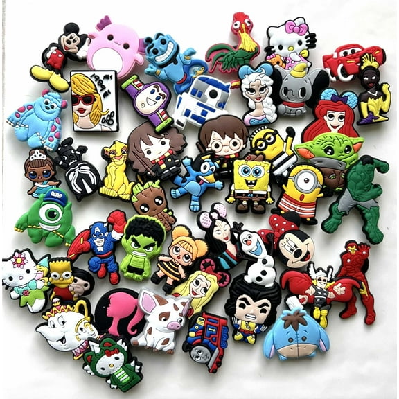 50 Pcs Cartoon & Movie Shoe Charms