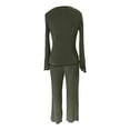 thumbnail image 6 of Lounge Sets for Women, Women's Sleepwear Set Long Sleeve Pajamas Winter Loungewear Cozy Home Outfit Casual Two Piece Outfit For Fall And Winter, Suits(Army Green,M), 6 of 6