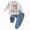 T237-Grey, variant on NOLDARES Toddler Baby Boy Clothes Crewneck Sweatshirt Cute Fall Winter Outfits Long Sleeve Letter Pattern Print Shirt with Pants(T237-Grey)