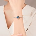 thumbnail image 2 of S925 Always Love to Mother Aquamarine Stone Heart Charm for Women Moment Charm Bracelet, 2 of 6