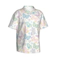 thumbnail image 2 of Daiia Colorful Butterfly Hawaiian Shirt for Men Gentle Cotton Regular Short Sleeve Casual-3X-Large, 2 of 9