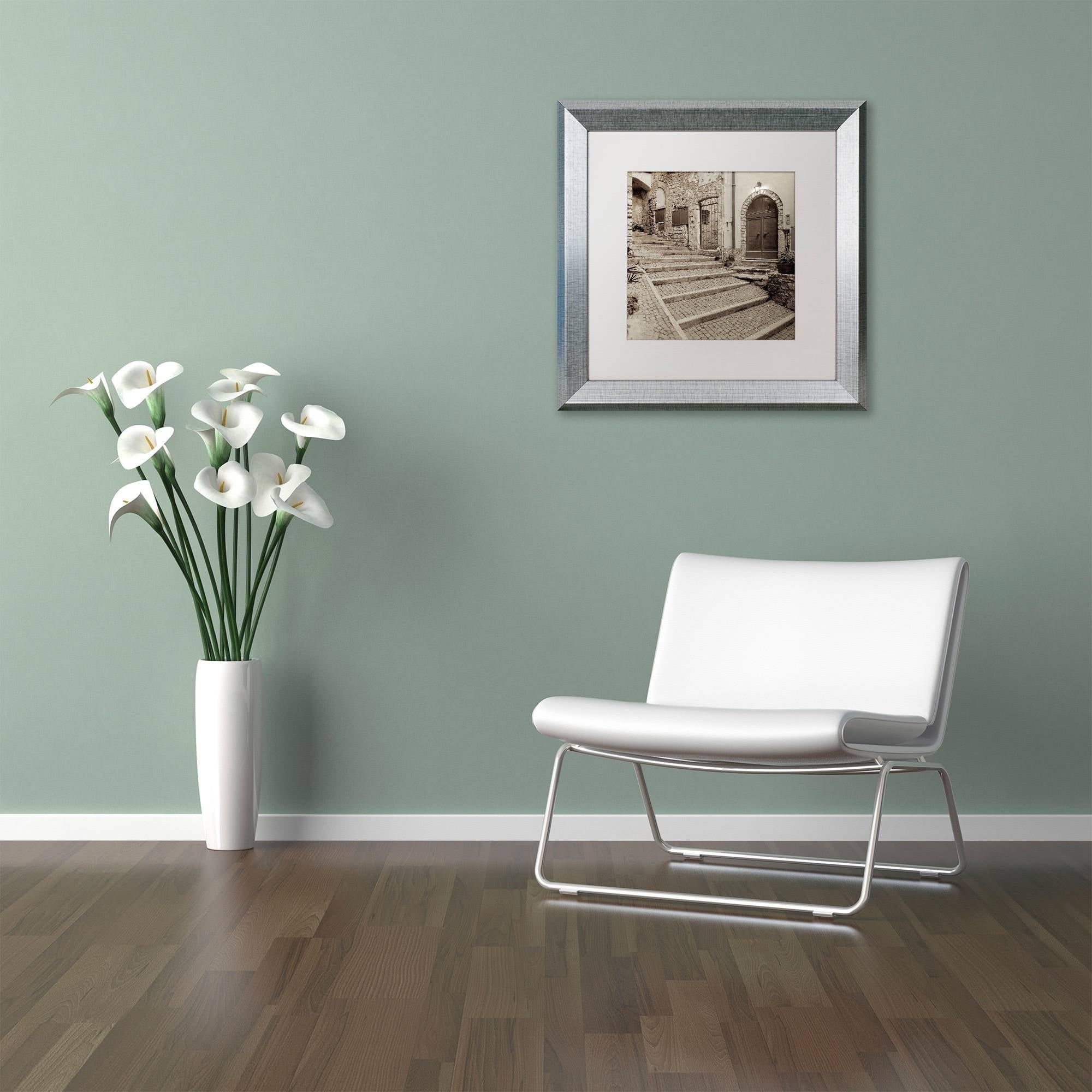 Trademark Fine Art "Lombardy I" Canvas Art by Alan Blaustein, White Matte, Silver Frame