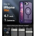 thumbnail image 2 of Magnetic Compatible with iPhone 16E Case, [Built-in Invisible Kickstand][Compatible with MagSafe][Military Grade Shockproof] Slim Translucent Matte Case for iPhone 16E 6.1" 2025, 2 of 14