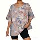 thumbnail image 5 of Mujeres 3/4 Manga Tops Y Blusas de Impresión Suelta Camisa Cortada, Casual Cuello Redondo Blusa para la Primavera Y el Verano, 5 of 5