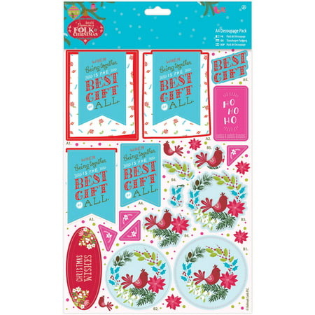 Papermania Folk Christmas A4 Decoupage Pack-Best (Best Varnish For Decoupage)