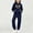 Dark Blue, variant on Piuwrlz Teen Sweatsuits Sets Girls Two Piece Jogger Set Pocket Round Neck Sweats and Sweatpants Blue Size 9 Years