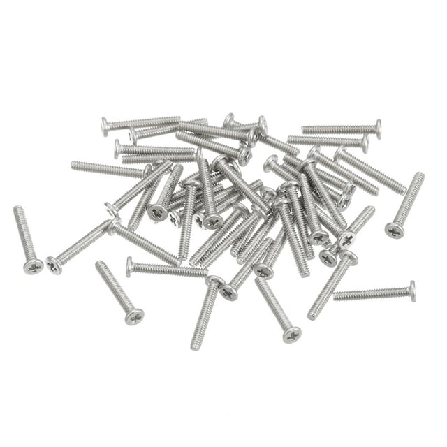 Unique Bargains M1.2x0.25x8mm Lot de 50 Vis Plates Rondes en Métal pour Machine à Entraînement Phillips