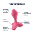 thumbnail image 2 of Satisfyer Game Changer Anal Vibrator - Vibrating Anal Sex Toy, Butt Plug, Prostate Stimulator Toys, Anal Dildo with Wide Base - Waterproof, Rechargeable (Pink), 2 of 5