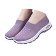 thumbnail image 3 of YLYL Women's Woven Orthopedic Sneakers Breathable Soft Slip on Diabetic Foam Sneakers with Arch Support, 3 of 9