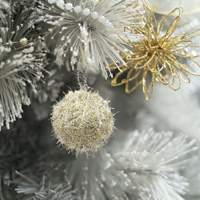 Adornos para Árbol de Navidad de 6 Cm | Bolas Colgantes | Bolas de Poliéster Doradas, Rojas y Plateadas | Decoraciones Festivas | Bolas Navideñas Multiusos para Árboles, Bodas y Fiestas de Año Nuevo