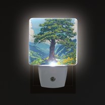 Yayeee LED Night Light for The Home Plug in With Light Sensors 2 Pack, Blue Mountain