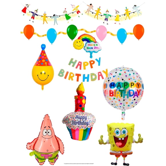 Set De Globos Decorativos Metalicos Para Cumpleaños Sorpresa Happy Birthday