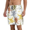 thumbnail image 2 of Kll Cartoon Monkey Men'S Casual Summer Beach Shorts Hawaiian Shorts With Pockets-X-Large, 2 of 9