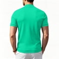 thumbnail image 6 of Men's Mock Turtleneck Shirts Short Sleeve Lightweight Soft Basic T-Shirts Solid Pullover Undershirt Tops （Mint Green,L）, 6 of 7