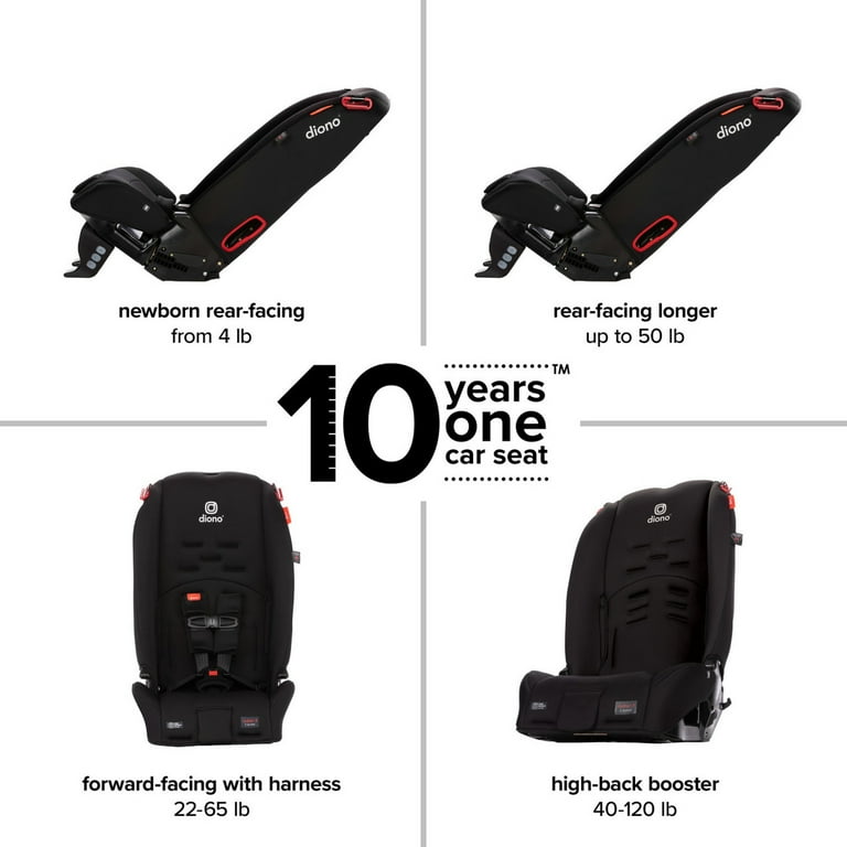 Diono Radian 3R All in One Convertible Car Seat Slim Fit 3 Across Black Jet