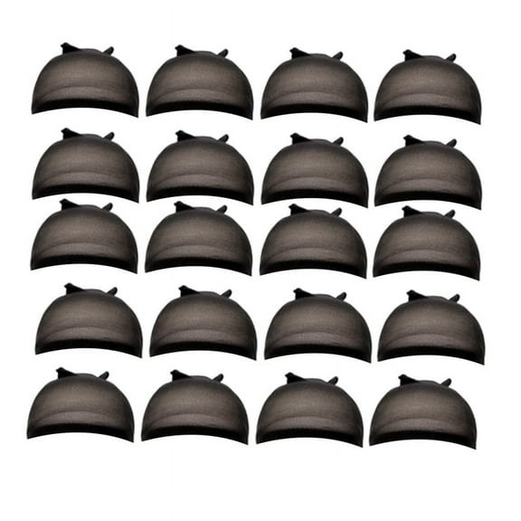 HD Wig Cap Stocking Cap Transparent Wig Cap Thin Nylon Cap Multifunctional Convenient Covers,Black 20 Pcs