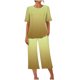 thumbnail image 4 of Conjunto de Pijama de Mujer Estampado Cuello Redondo Camiseta de Manga Corta Y Pantalones, Ropa de Salón con Bolsillos, 4 of 9