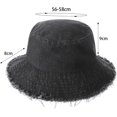 thumbnail image 7 of Kukuzhu Frayed Denim Bucket Hat Distressed Jean Fisherman Cap Wide Brim Boonie Sun Hat Packable Beach Cap for Women Men, 7 of 7