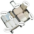 thumbnail image 3 of Fiudx Organizador de Equipaje de Viaje, Juego de 7 Piezas con Bolsa para Zapatos, Bolsa para La Colada y Bolsas de Malla para Ropa. Diseño Compacto y Ligero, Ahorra Espacio y Es Fácil de Empacar. Bei, 3 of 5