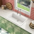 thumbnail image 5 of 33 in. L White Fireclay Rectangular Single Bowl Drop-in Workstation Kitchen Sink with Cutting Board, Grid, Strainer, 5 of 16
