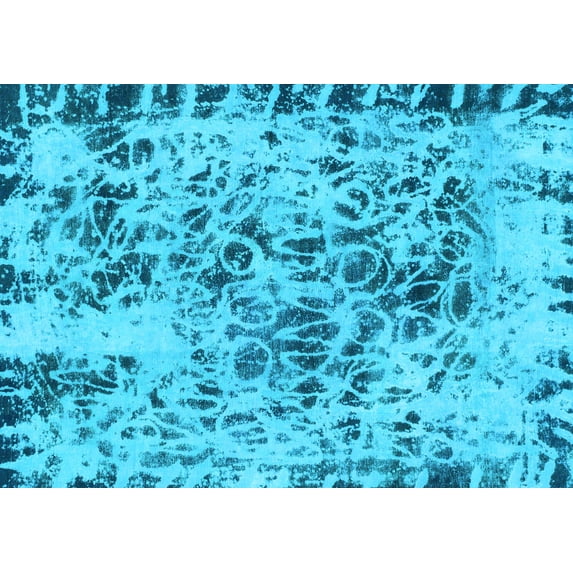 Ahgly Company Indoor Rectangle Abstract Light Blue Modern Area Rugs, 8' x 10'