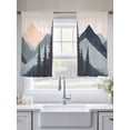 thumbnail image 5 of Mountain Forest Sheer Curtains 54 Inch Length 2 Panels Set for Living Room/Bedroom, Nature Tree Scenery Watercolor Pink Blue Curtain Sheers Drapes Rod Pocket Curtains Window Treatment Set 52''x54''x2, 5 of 7