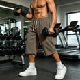 thumbnail image 5 of QIbmong Capri Sweatpants for Men Comfy Elastic Waist Drawstring Active Pants Breathable Summer Shorts with Pockets, 5 of 9