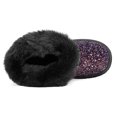 thumbnail image 4 of Kushyshoo Black Girls Snow Boots Warm Faux Fur Lined Glitter Strap Winter Shoes Lightweight with Hook-and-loop Size 4 M, 4 of 6
