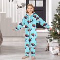 thumbnail image 5 of Whales Pattern One Piece Pajamas Soft Jumpsuit Cozy Sleep and Play Romper Zipper and Pockets 9Y-11Y, 5 of 7