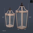 thumbnail image 4 of Wood Lantern Natural Finish Brown 29.25"H, 4 of 4