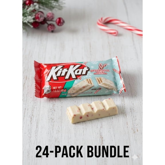 Kit Kat Peanuts Peppermint Stick Snack Size Candy Bars, 1.5 oz Bag, 24 Count