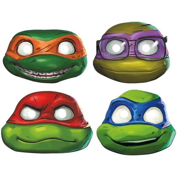 Tmnt Mutant Mayhem Party Masks (8 Pk) - Party Supplies Decorations