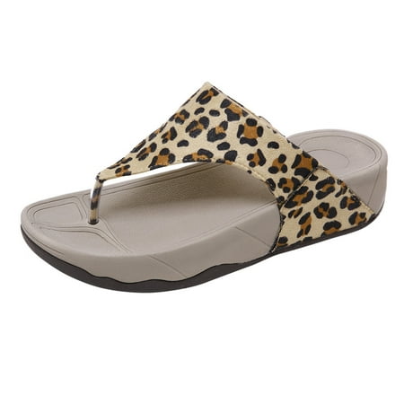 

Womens Sandals 2023 Summer New Fashion Slipsole Flip Flop Sandal Pu Brown 40